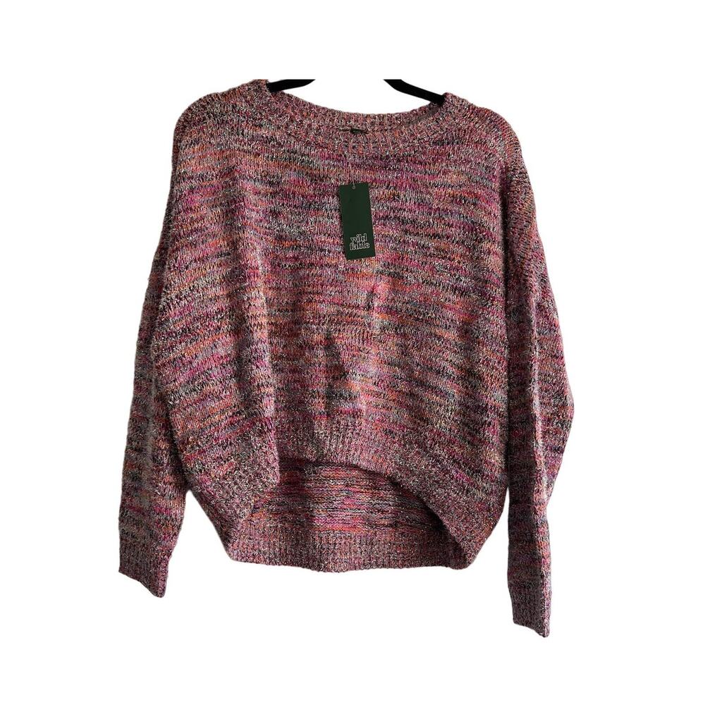 Wild Fable Women's Pink Long Sleeve Crewneck Tinsel Sweater - Size Small - NWT